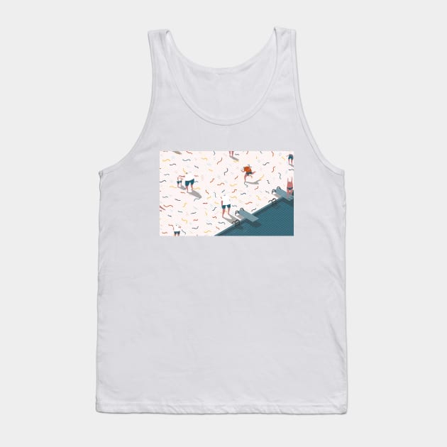 Running at the Swimming Pool Tank Top by dalebrains